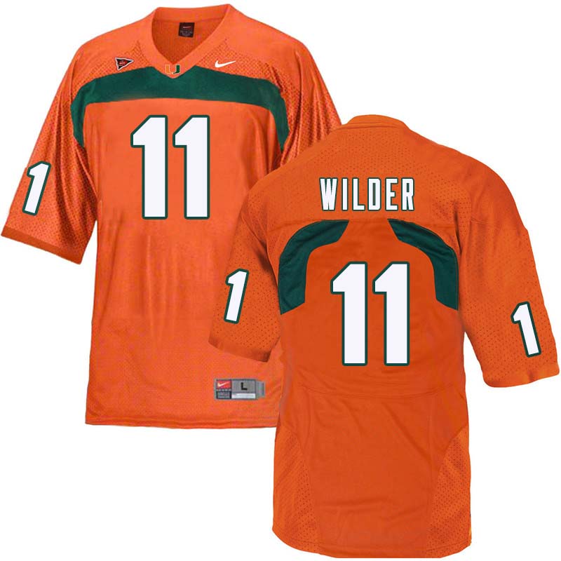 Nike Miami Hurricanes #11 DeAndre Wilder College Football Jerseys Sale-Orange - Click Image to Close